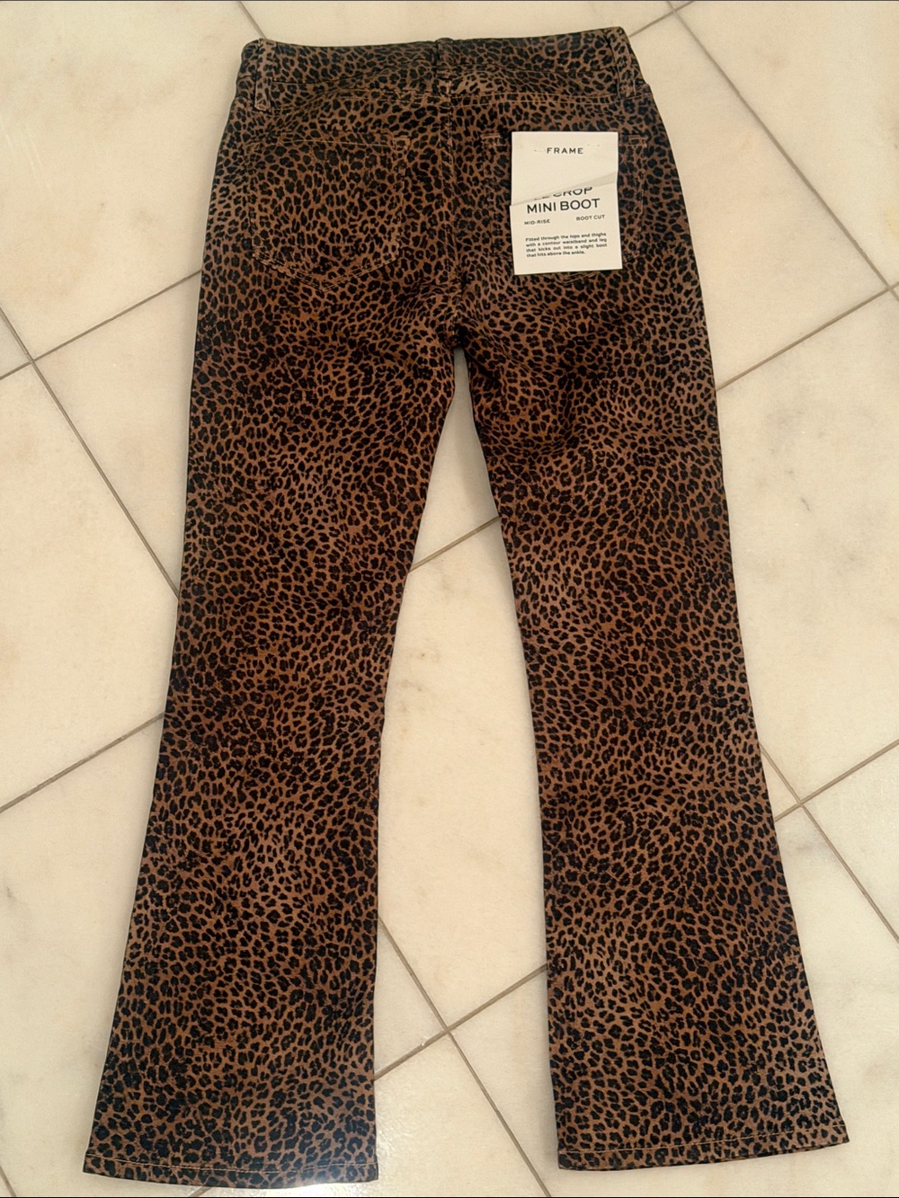 NWT Frame Denim Leopard Le Crop Mini Boot MidRise Jeans Size 25 - Picture 9 of 9